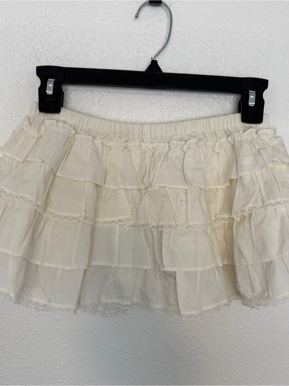 Aritzia Sunday Best Theo Poplin Ruffle Lace Skort XXS Light Birch NWT - Picture 3 of 5